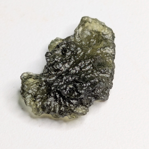 Collana In Moldavite Grezza Certificata, Pietra Meteorite, Forma Irregolare 30x20 Mm